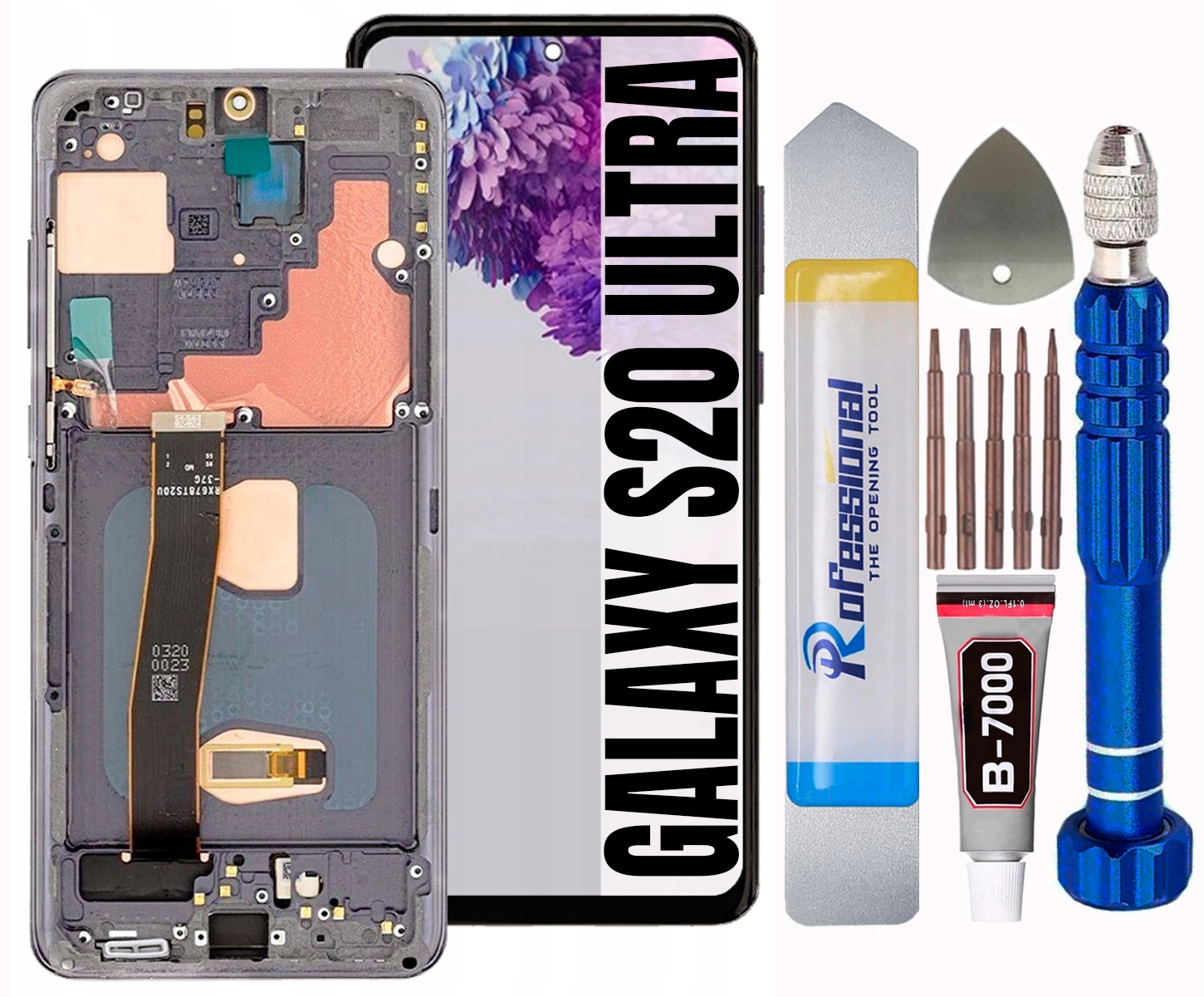 Displej Pro Samsung Galaxy S20 Ultra 5G G988 G988B Oled LCD Rámeček Šedý