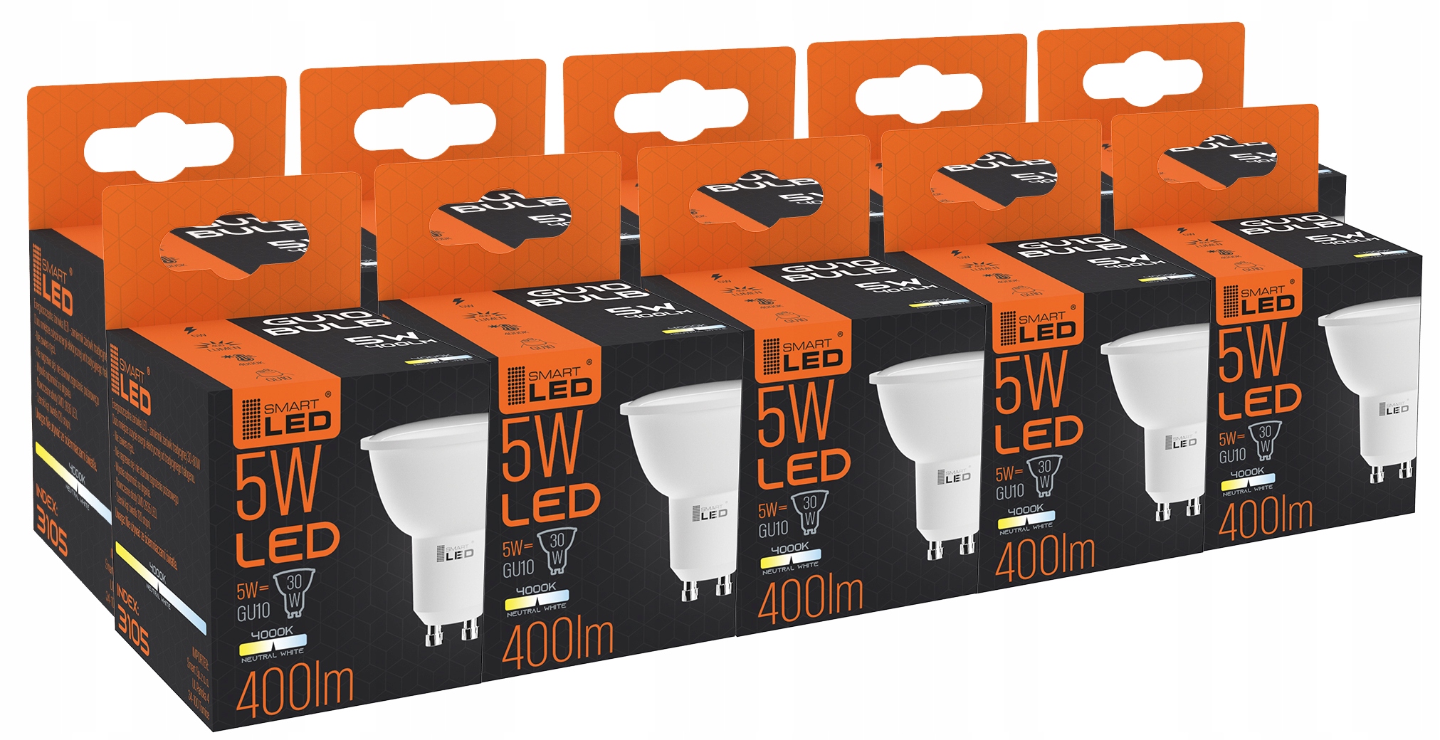 

Żarówka Led GU10 5W Neutralna Biała 4500K