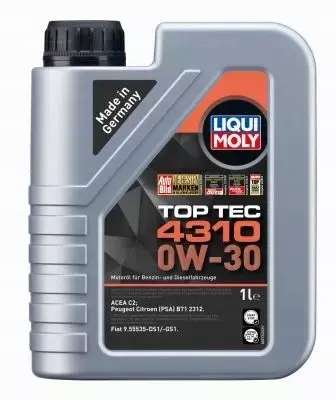 LIQUI MOLY TOP TEC 4310 0W30 C2 PSA B71 2312 7L Rodzaj syntetyczne