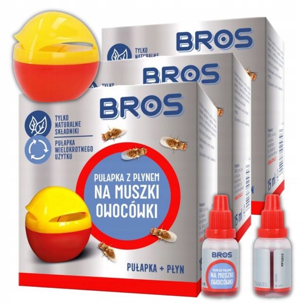 

Pułapka na muszki owocówki z płynem Bros Pakiet