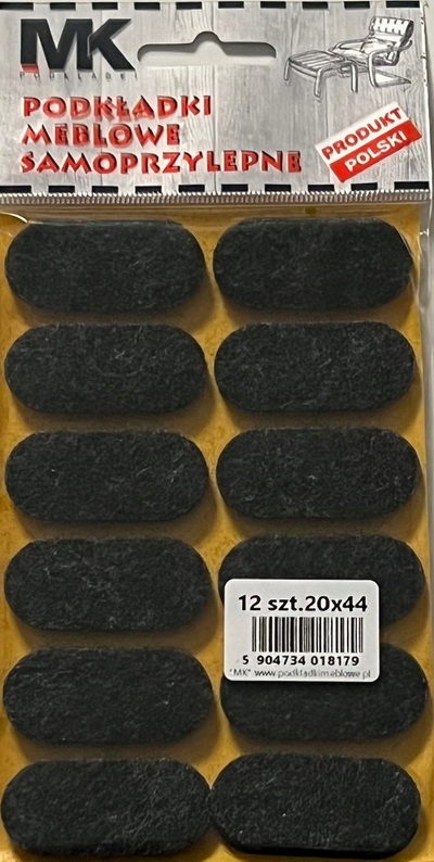 

Podkładki Filcowe Pod Meble Krzesła Czarne 20X44