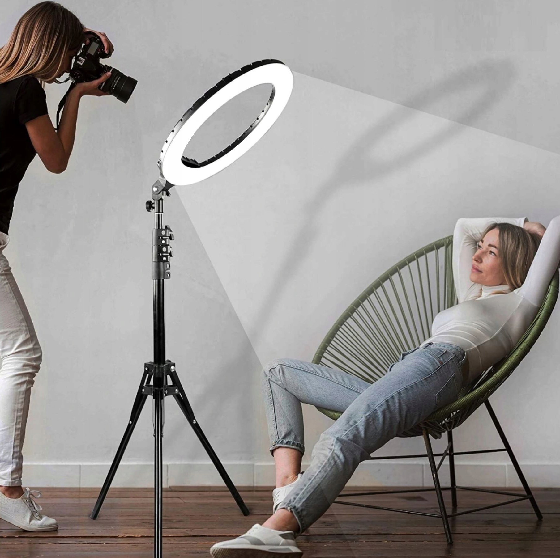 LAMPA PIERŚCIENIOWA LED RING MAKIJAŻ STATYW SELFIE Model SENY-450S+BT RC