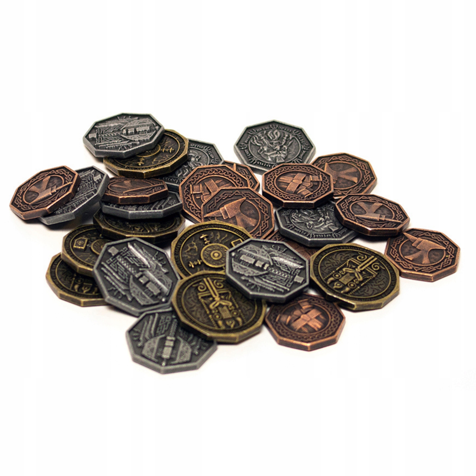 ZESTAW 9 KRASNOLUDZKICH METALOWYCH MONET LARP RPG Producent Drawlab