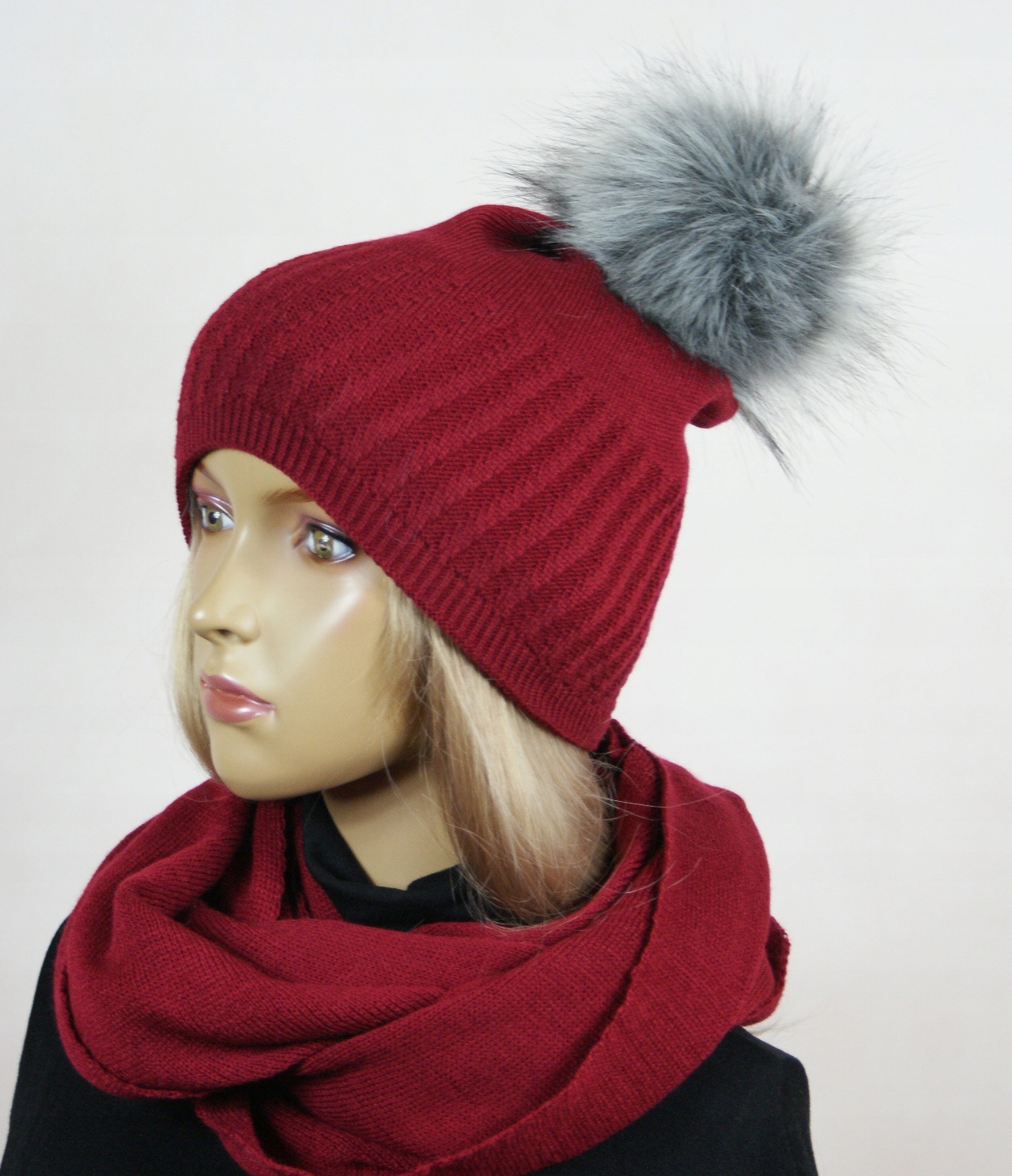 KOMPLET CZAPKA + KOMIN pompon # 40 Materiał dominujący akryl