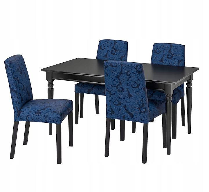 IKEA INGATORP BERGMUND Stôl a 4 stoličky modrá