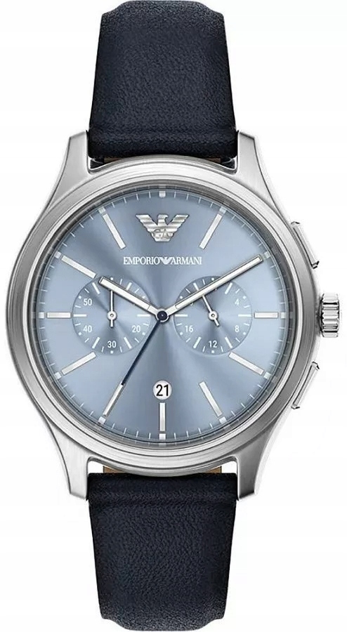 Zegarek męski Emporio Armani kwarcowy tarcza błękitna pasek granatowy