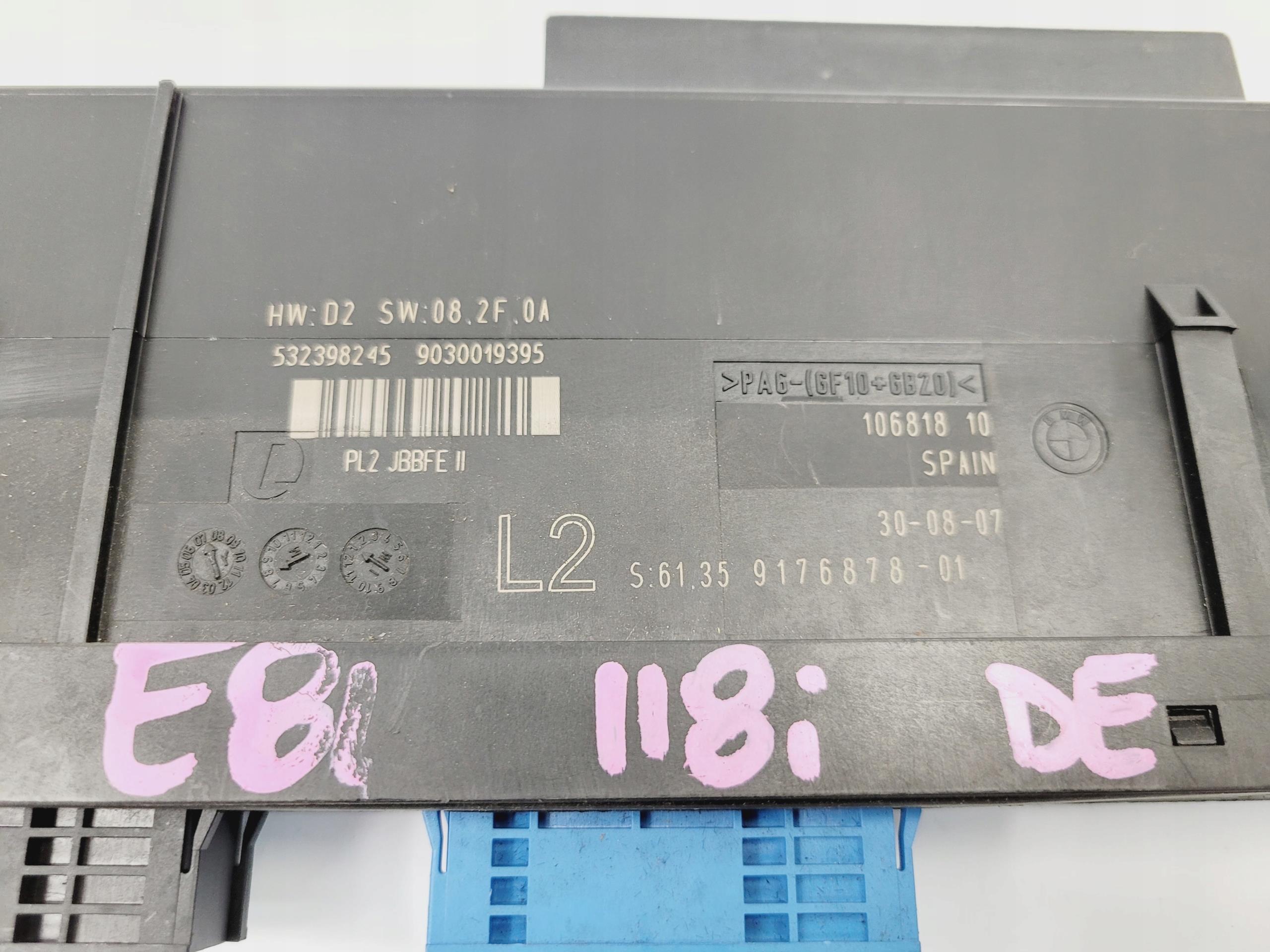 comfort control unit BMW E81 118I 9176878
