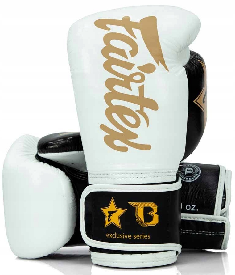Fairtex Booster Boxerské rukavice Fxb Bg V2 Wh/bk/gd 10OZ