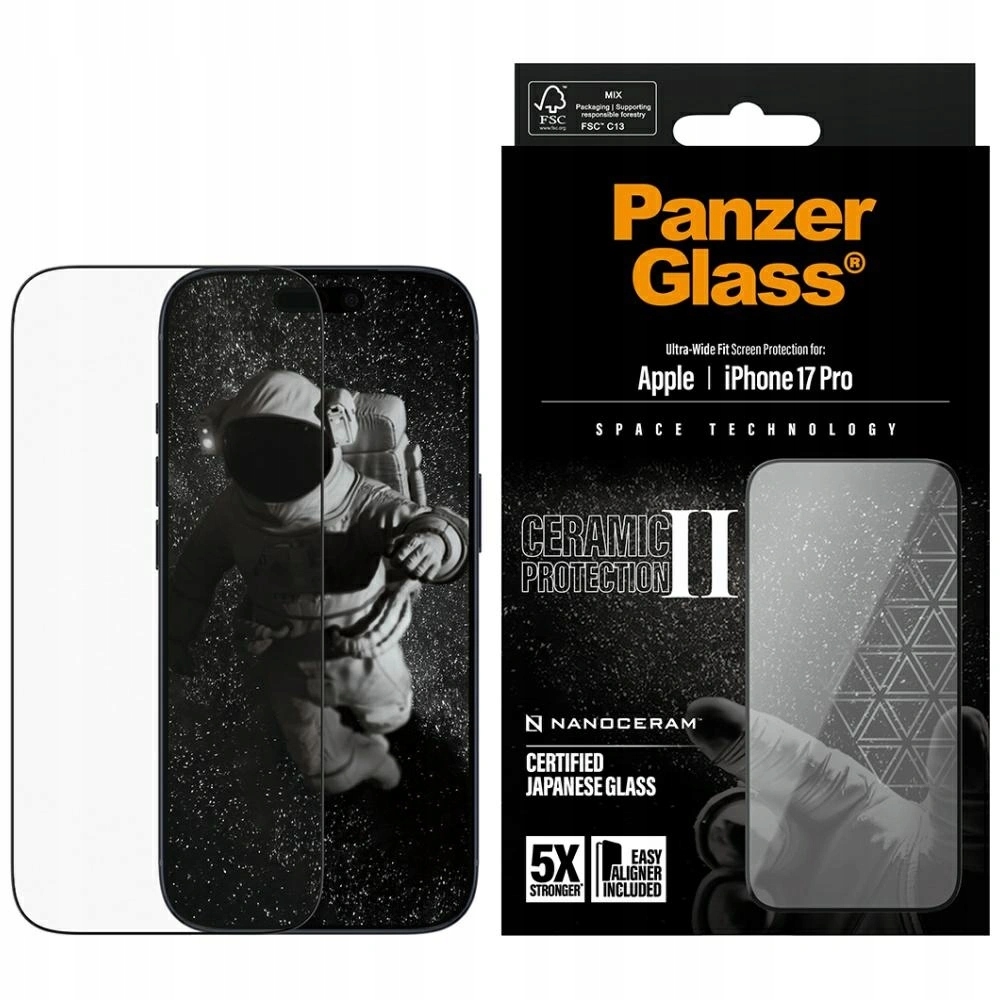 Keramické sklo PanzerGlass Ceramic II Ultra-Wide Fit EasyAligner pre Apple