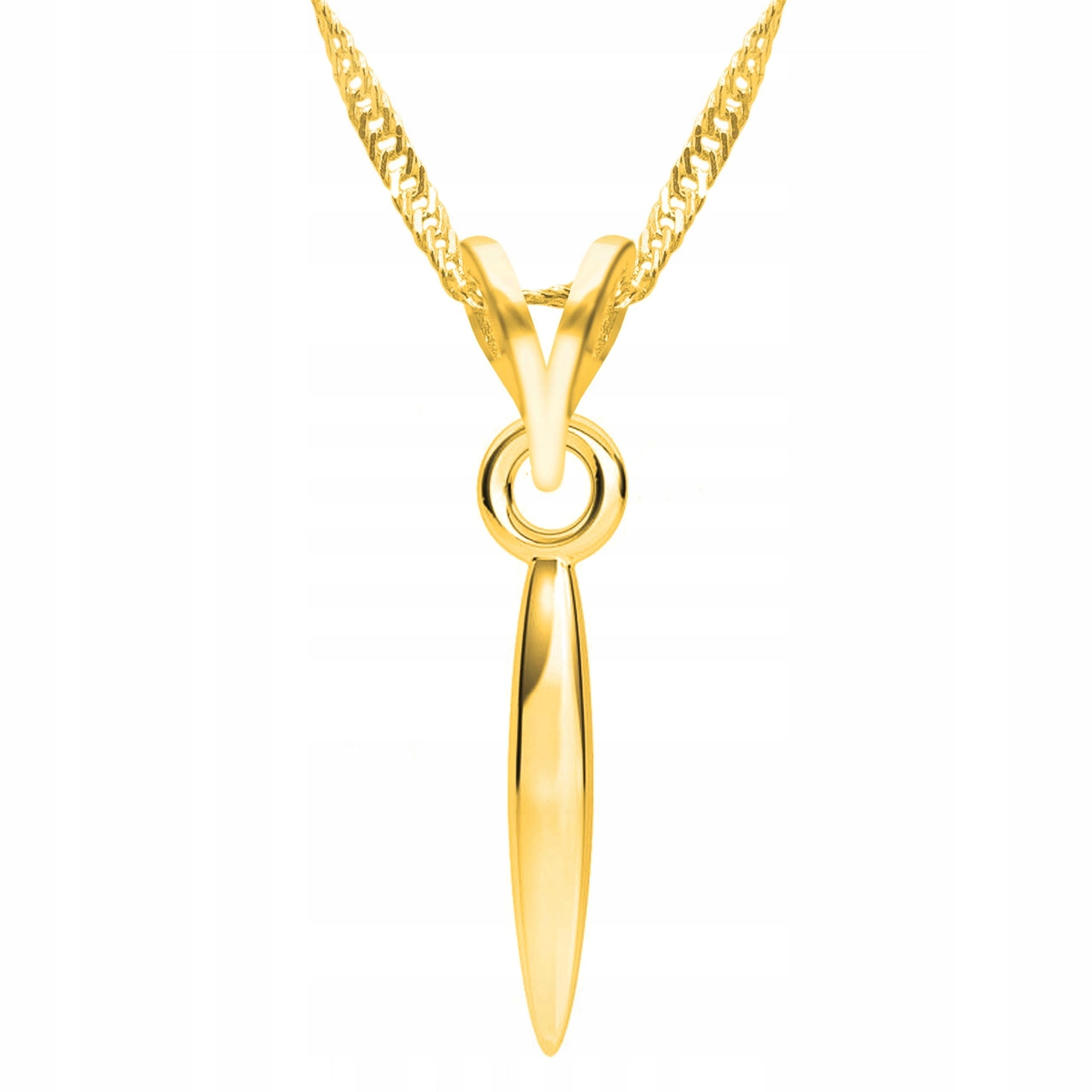 Zlatý náhrdelník s hrotem, trnem, zubem, špejlí, špendlíkem Stříbro 925