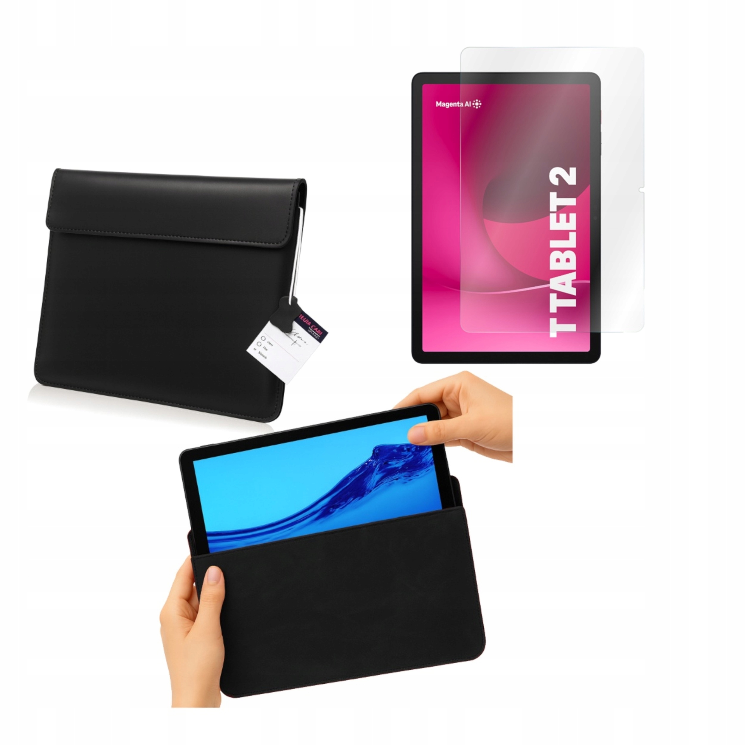 Etui do T-Mobile T Tablet 2 Revvl Tab 2 z Klapką Skóra Naturalna I Szkło