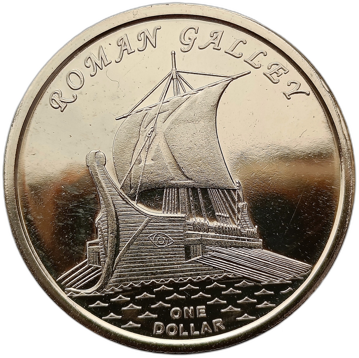 GILBERT ISLANDS KIRIBATI 1 DOLLAR 2019 STATEK ŻAGLOWIEC ROMAN GALLEY UNC