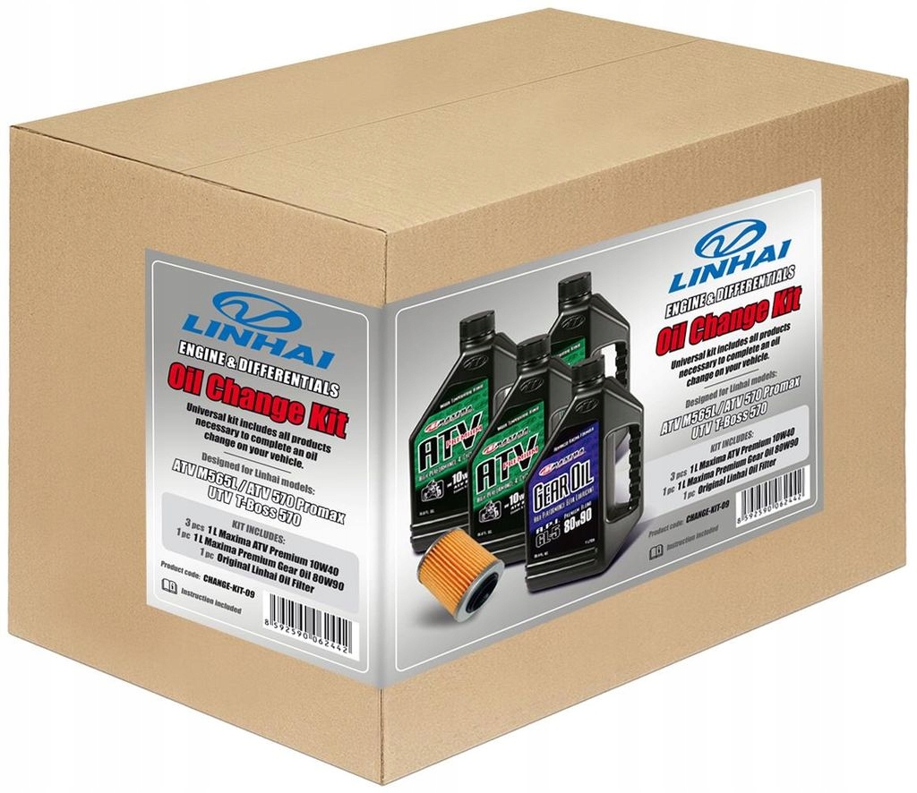 Súprava na kompletnú výmenu olejov Linhai M565L, M570L, Promax 570 & 650, T-Bo