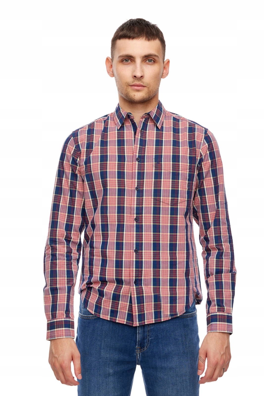 Pánská košile Wrangler Ls 1PKT Shirt H. Vel. Red W57604L1P M