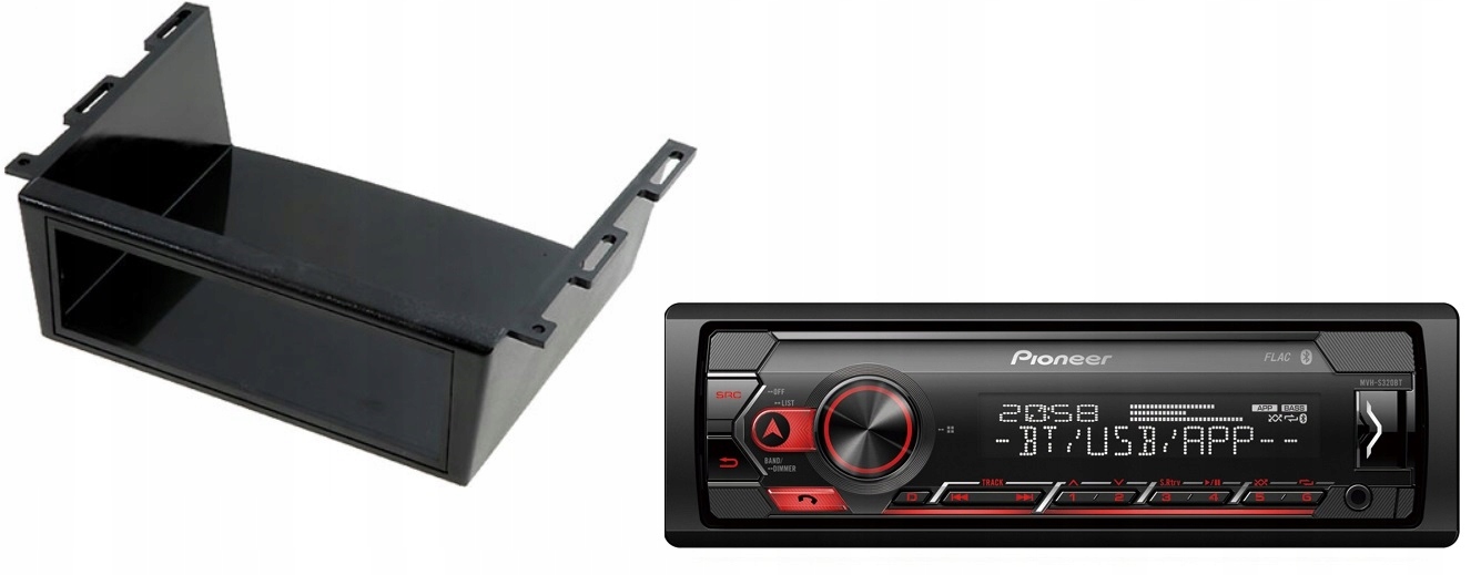 Pioneer MVH-S320BT Bluetooth rádio, závesné vrecko na traktor a rýpadlo
