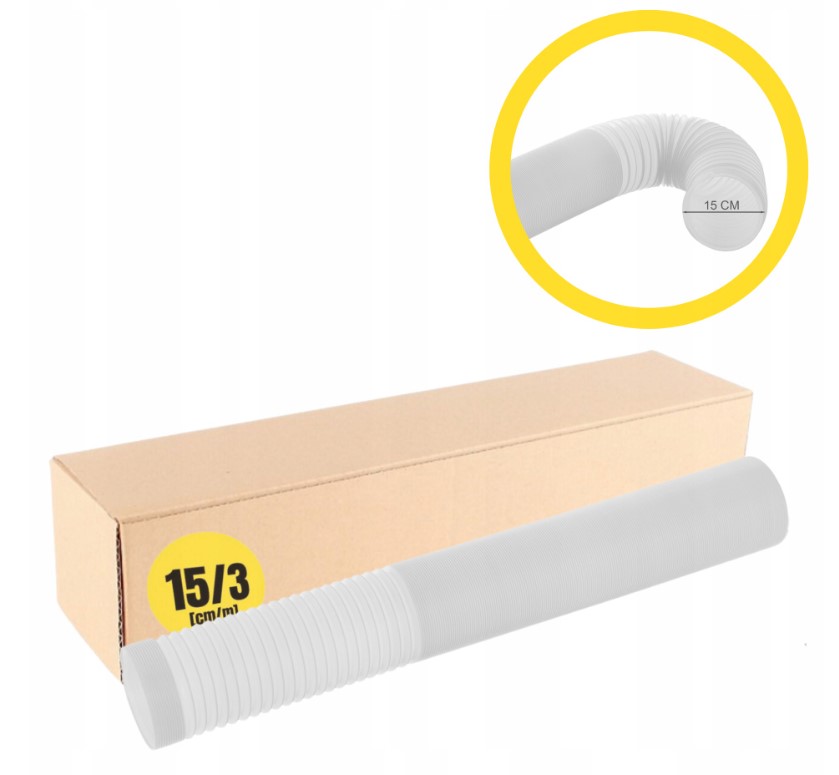 Trubka Pro Přenosnou Klimatizaci hadice klimatizace zesílená Bílá 15 cm/3 m