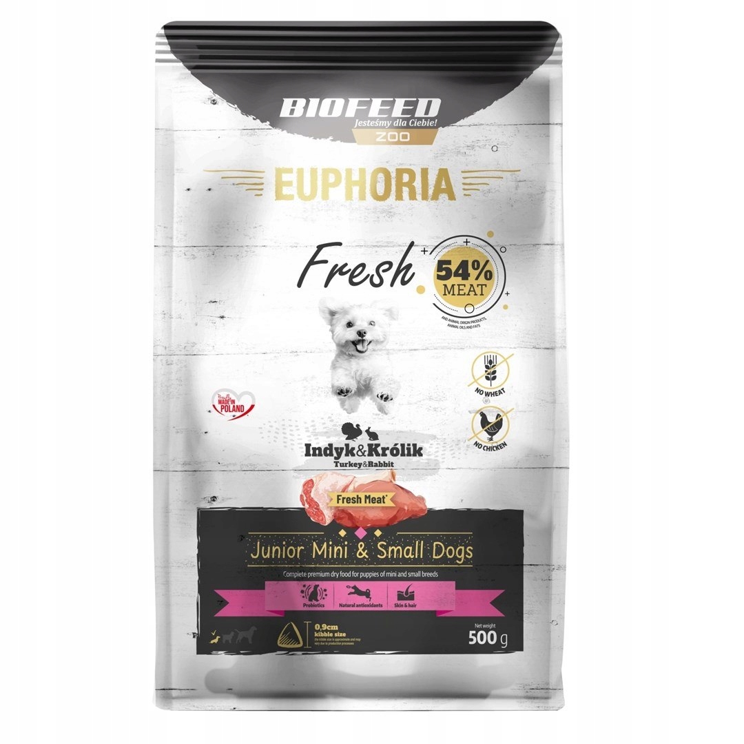 Levně Biofeed Euphoria fresh meat junior krůta/králík xs/s 0,5 kg