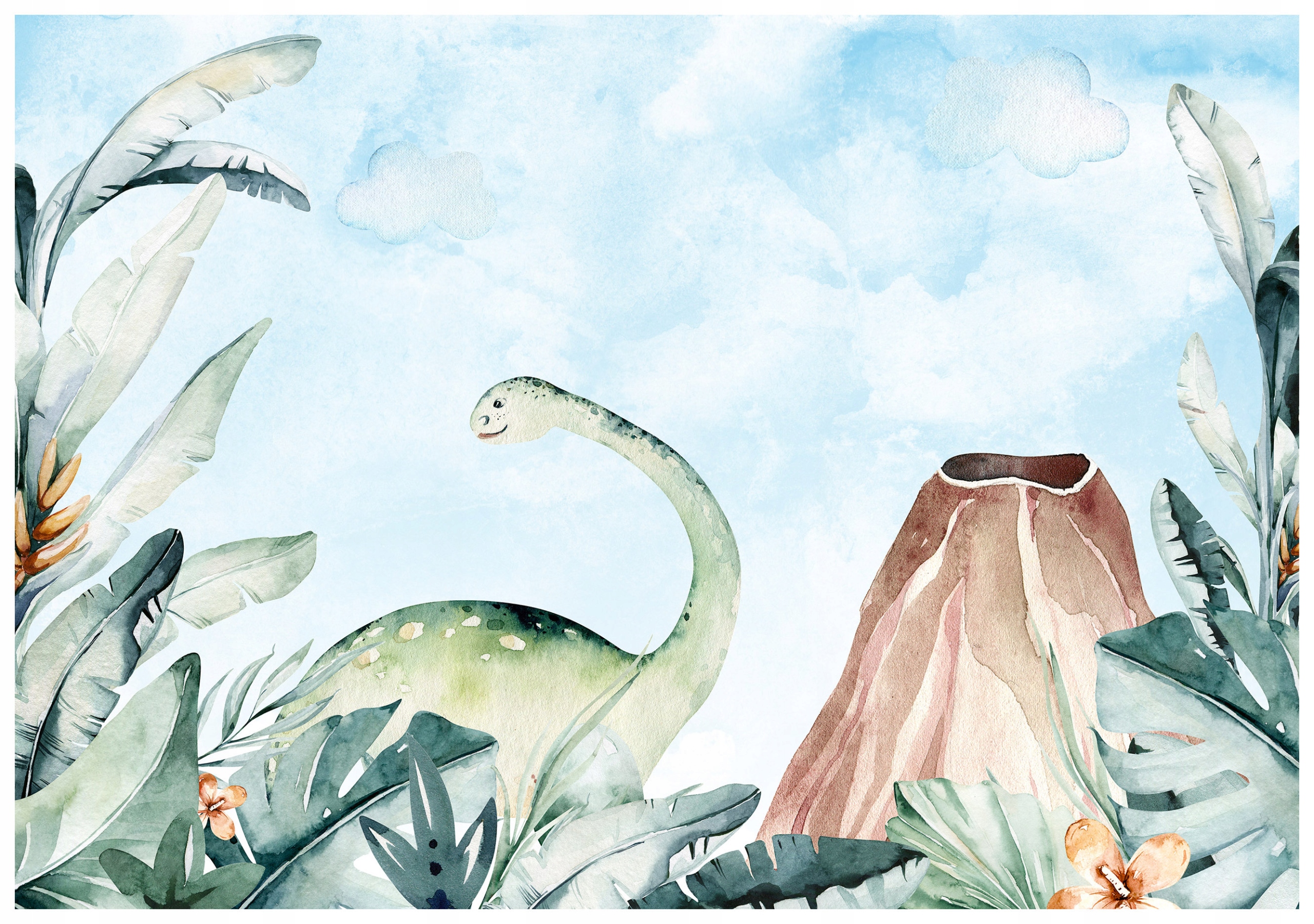 Vliesová fototapeta Dinosaury v trópoch a sopkach 368x254 lepidlo