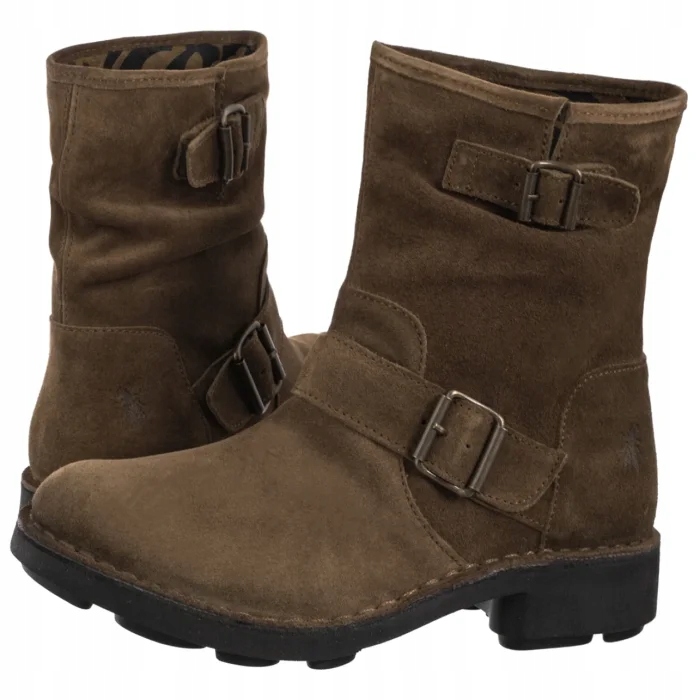 Boty Kotníkové Boty Fly London Nire Oil Suede Elephant P211178003 Hnědé