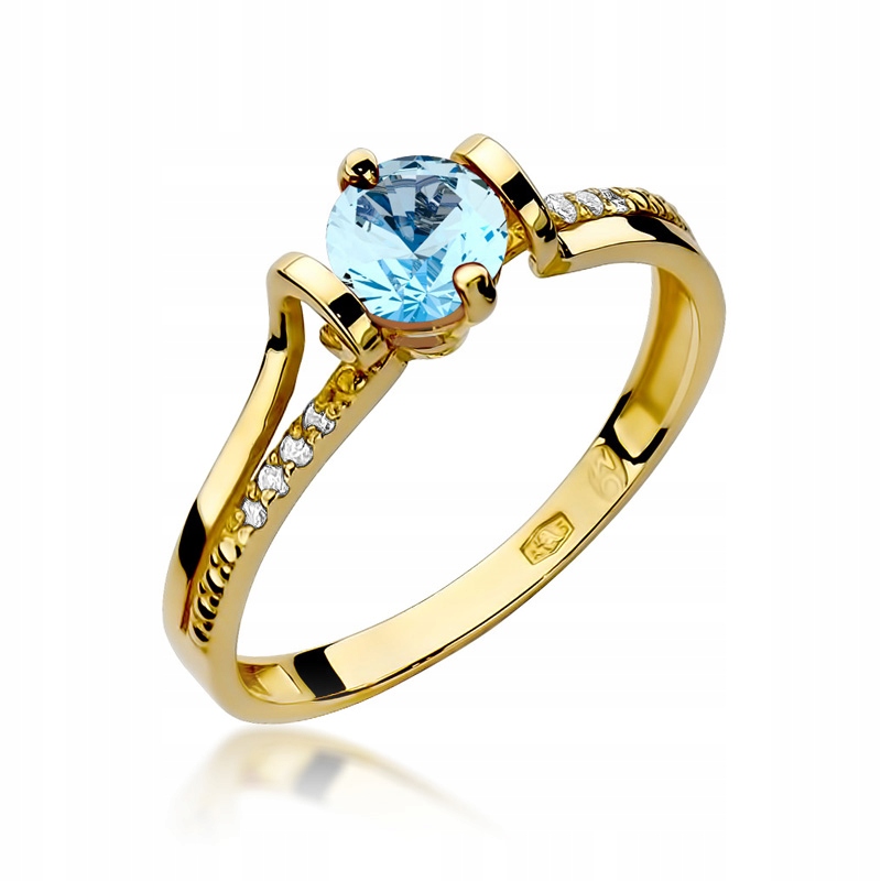 

Złoty Pierścionek Zaręczynowy 585 Topaz 0,50 ct