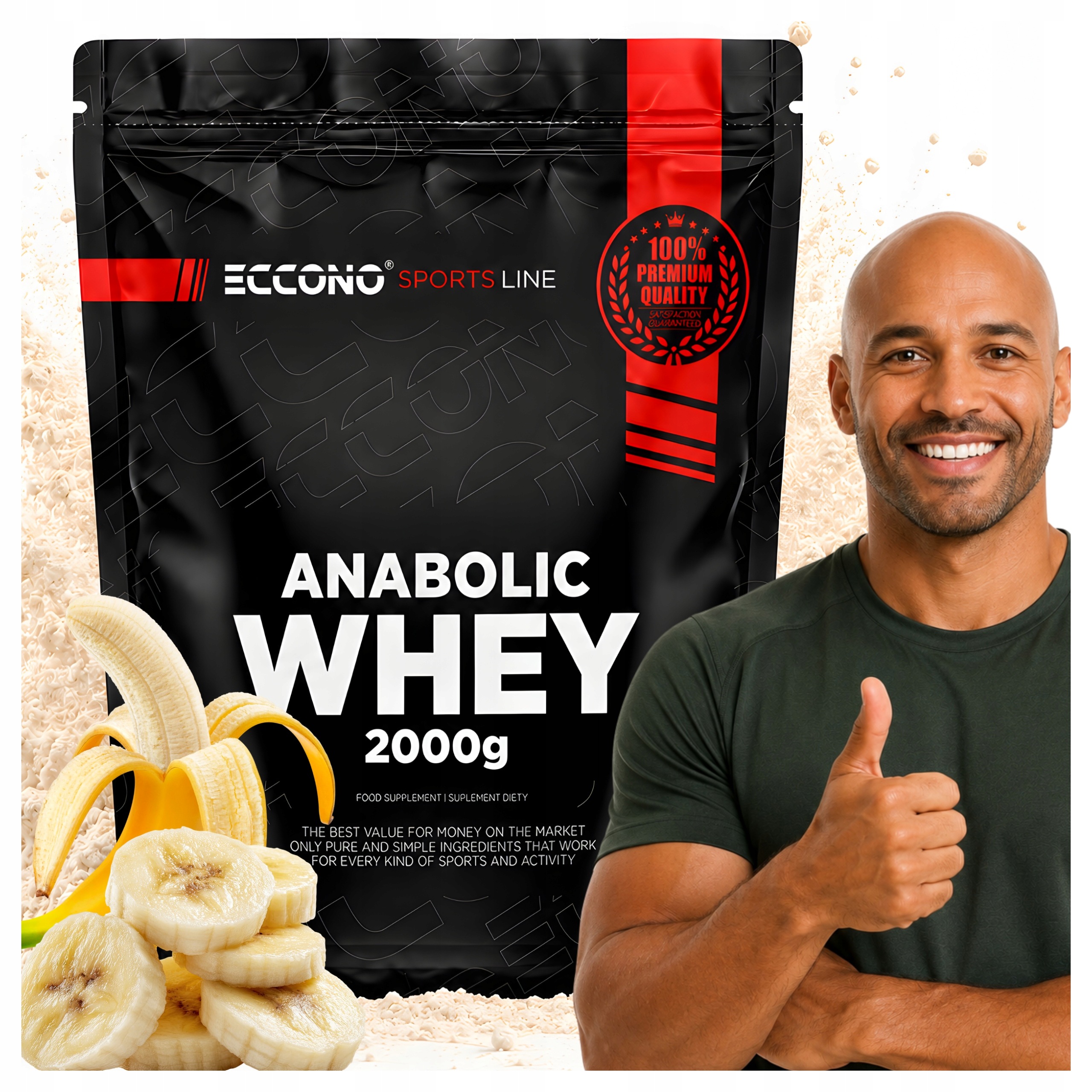 Protein Wpc Eccono Anabolic Whey Protein 2000 G Pro Trénink Banánu
