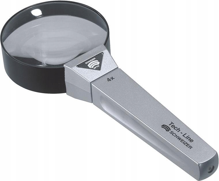 Ruční lupa D65 mm 4-hranné zvětšení Schweizer