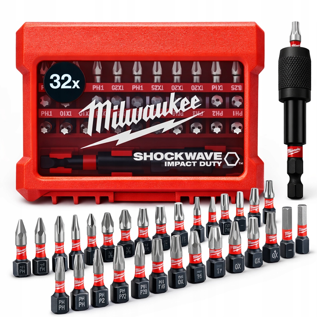 Zestaw bitów udarowych 32szt Bity do wkrętarki Bity Millwaukee Bity udarowe