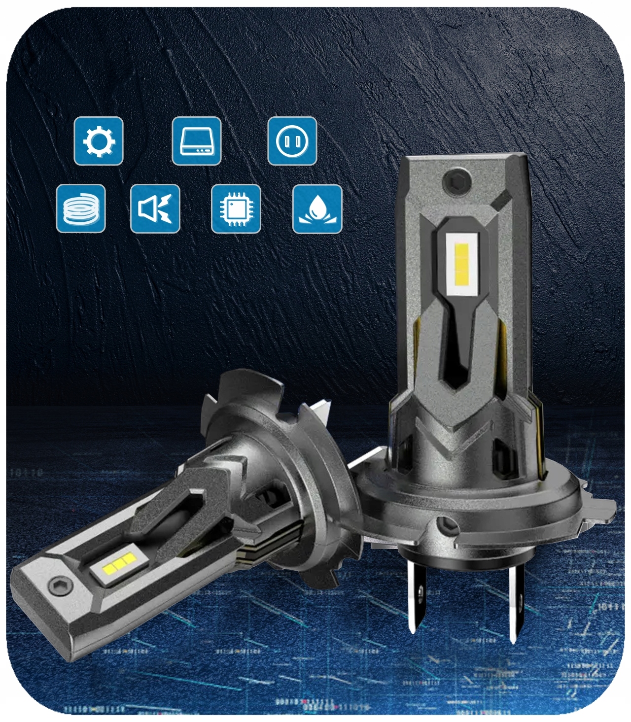 Żarówki H7 LED CSP biała 6500K 1do1 12V CANBUS CAN MOCNE WIECEJ ŚWIATŁA Model wewada