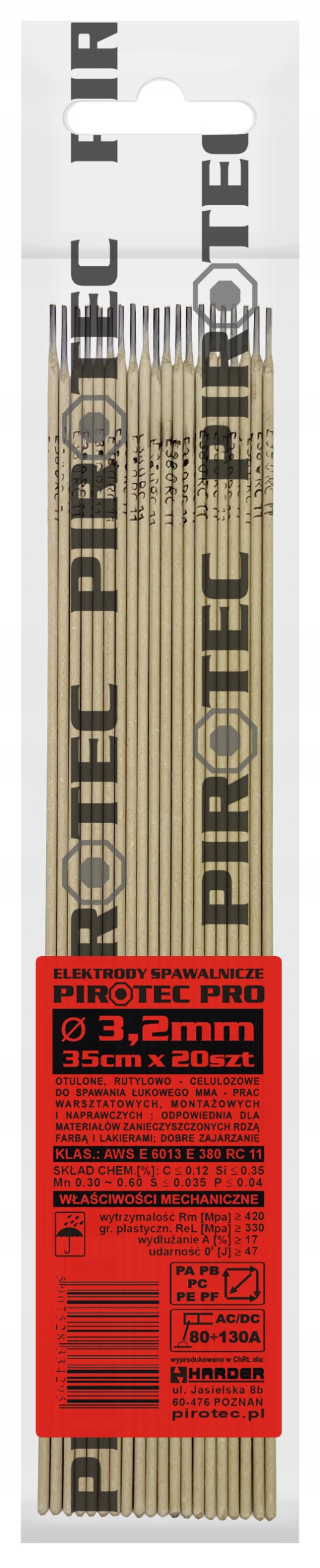 

Elektrody spawalnicze Pirotec Pro 3,2 mm 20 szt