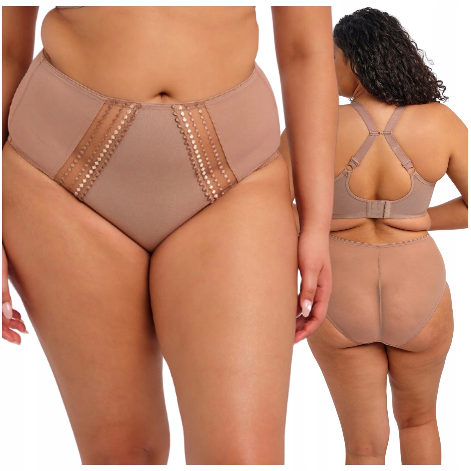 Kalhotky kalhotky maxi hladké ze síťoviny pohodlné Elomi Matilda Praline XL