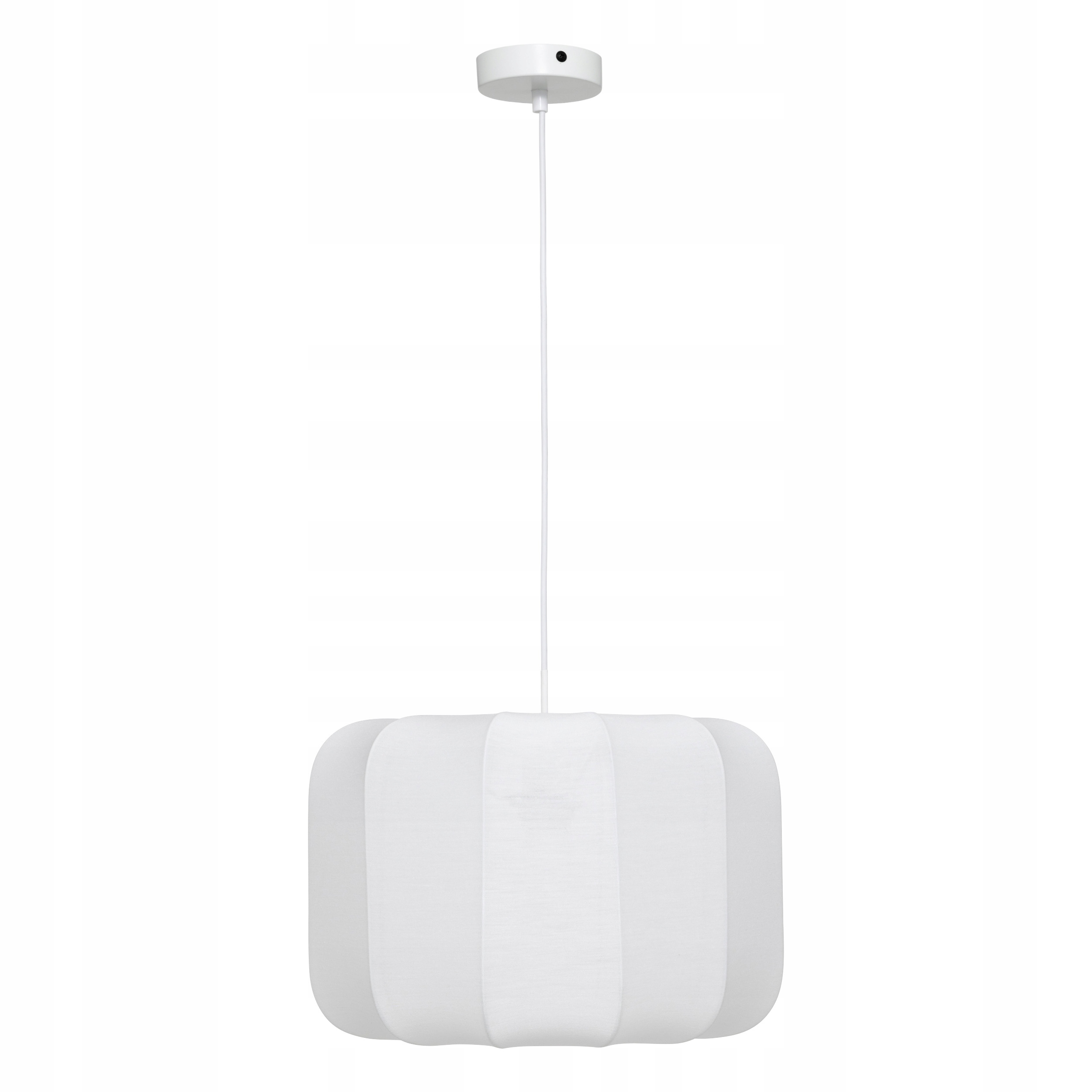 Závěsná lampa bílá z bavlny, velké jemné světlo, nastavitelný kabel