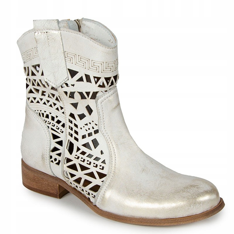 Laroni 3940 Béžové Zlato Nezateplené Kožené Kotníkové Boty 40