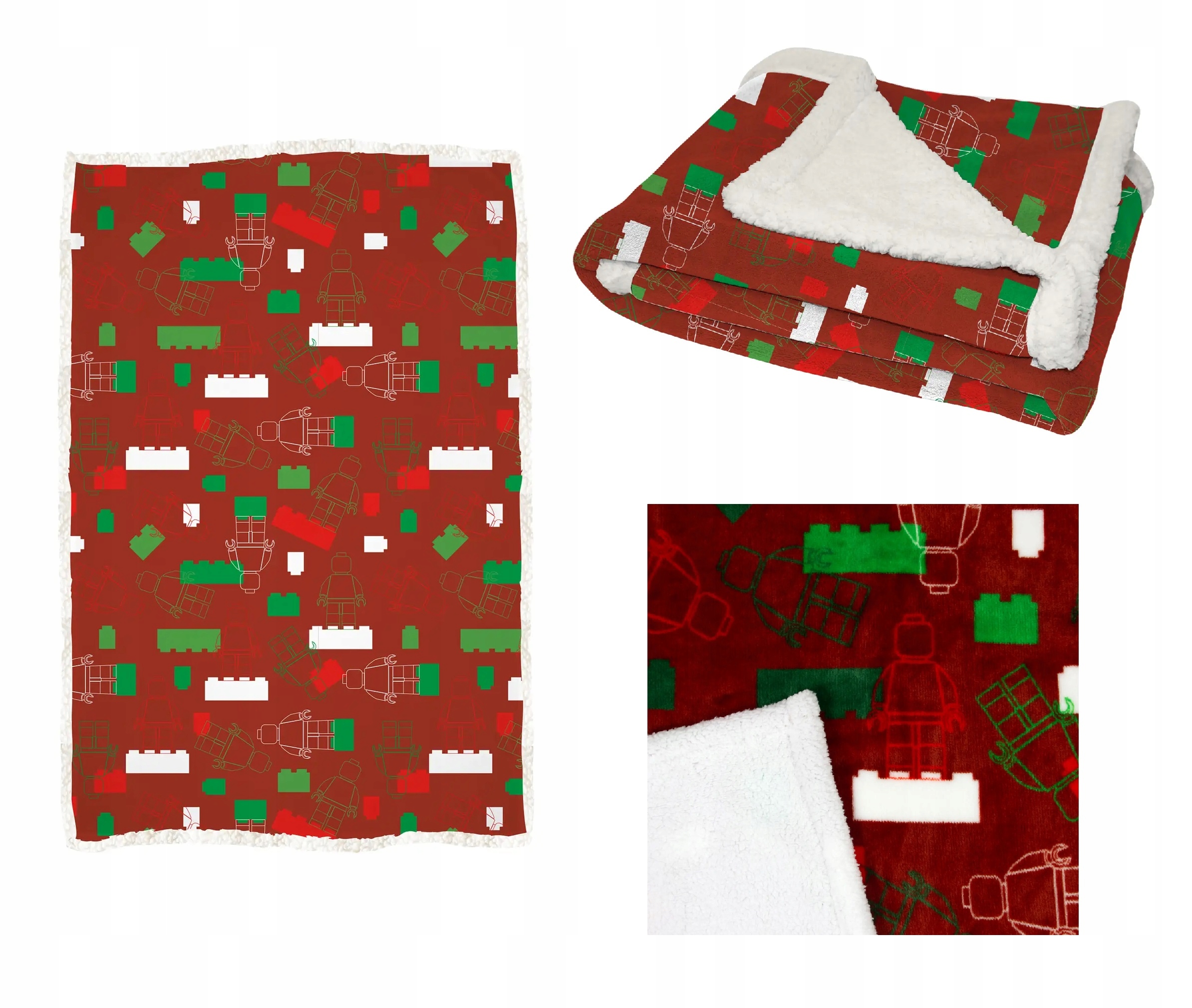 Lego 5008992 Vánoční deka s kožíškem 150 x 120 cm jako dárek k Vánocům