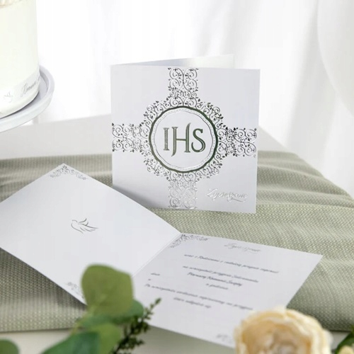 ZAPROSZENIA PIERWSZA KOMUNIA ŚWIĘTA IHS 10x Marka PartyPal