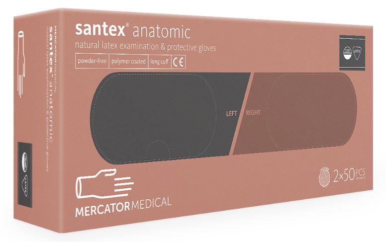 

Rękawice lateksowe rękawiczki Santex Anatomic S
