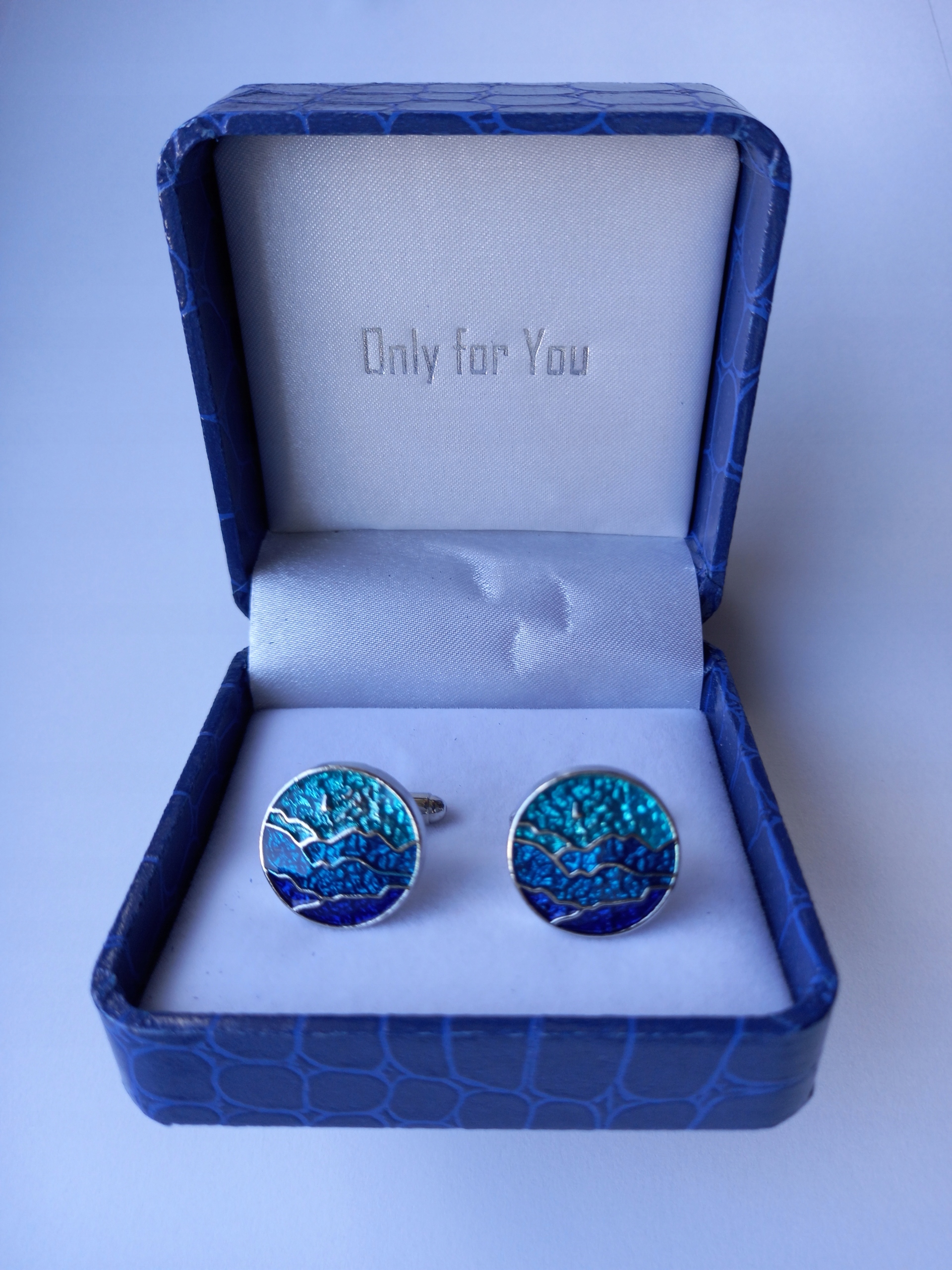 Manžetové knoflíčky Světle Modrá Mořské Vlny a Nebe Et