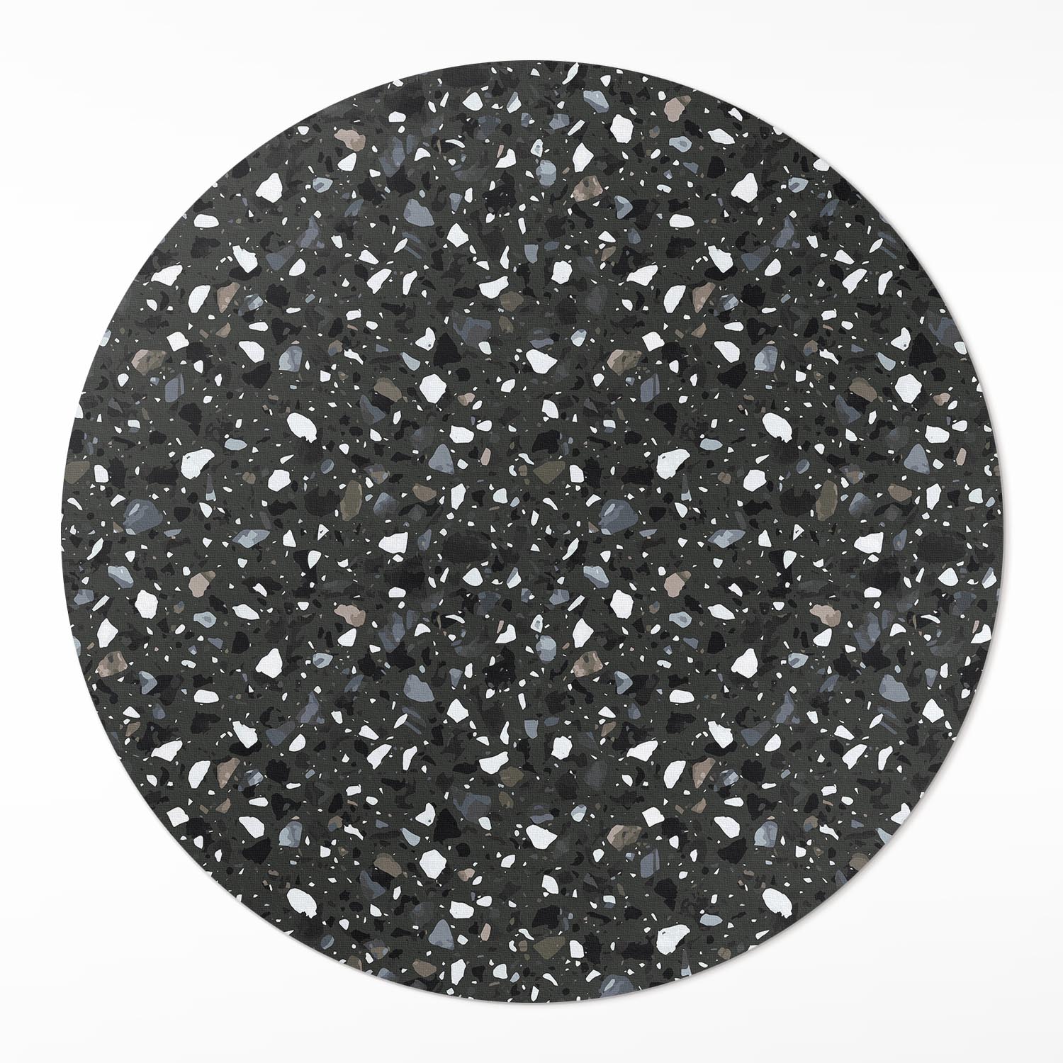 Okrúhly vinylový protišmykový koberec Gres tmavý ozdobný kameň ⌀ 100 cm