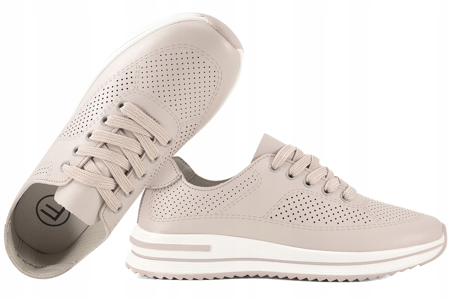 Filippo DP7608 Dámské Ažurové Polobotky Kožené Tenisky béžová Béžová 36