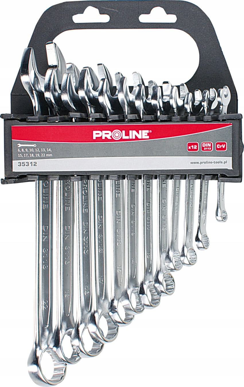 Klucze oczkowe płaskie 6-22mm Zestaw 12 elementów Proline 35312