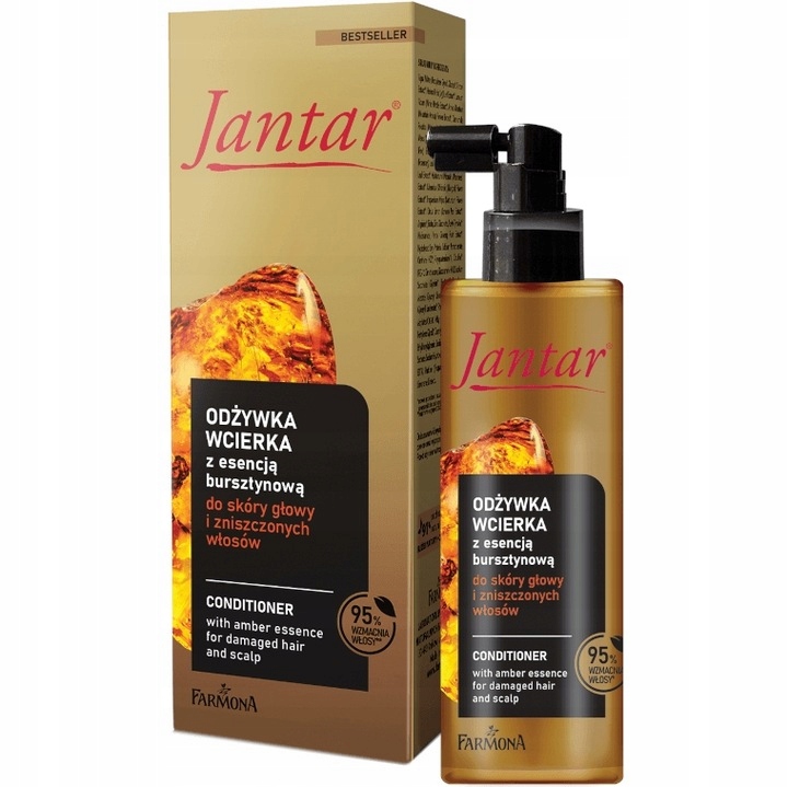 Jantar Odżywka Wcierka Do Włosów Na Porost Skaplu Mineralna z Bursztynem