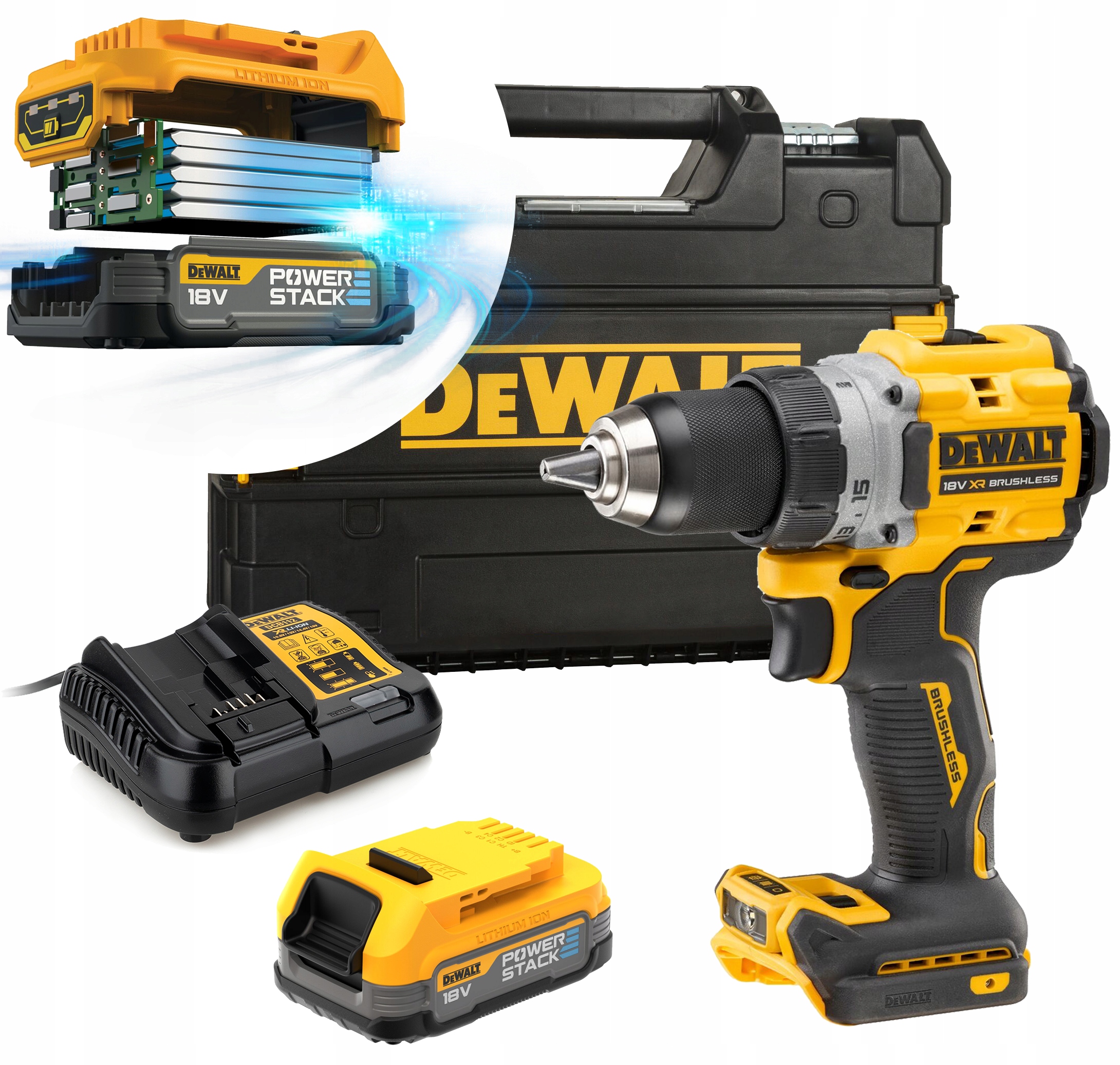 Dewalt Wiertarko-wkrętarka Powerstack 18V Xr 1x1,7Ah 90Nm Tstak DCD800E1T