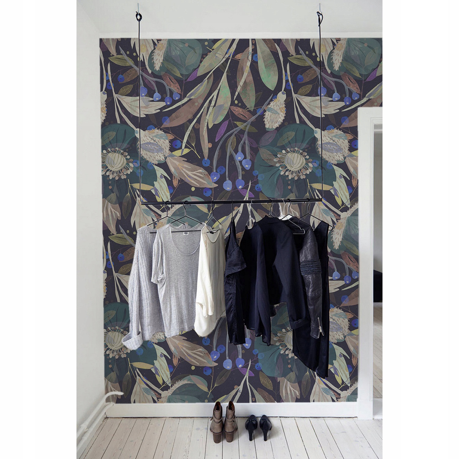 

Tapeta flizelinowa Ciemny motyw kwiatowy 152x104cm