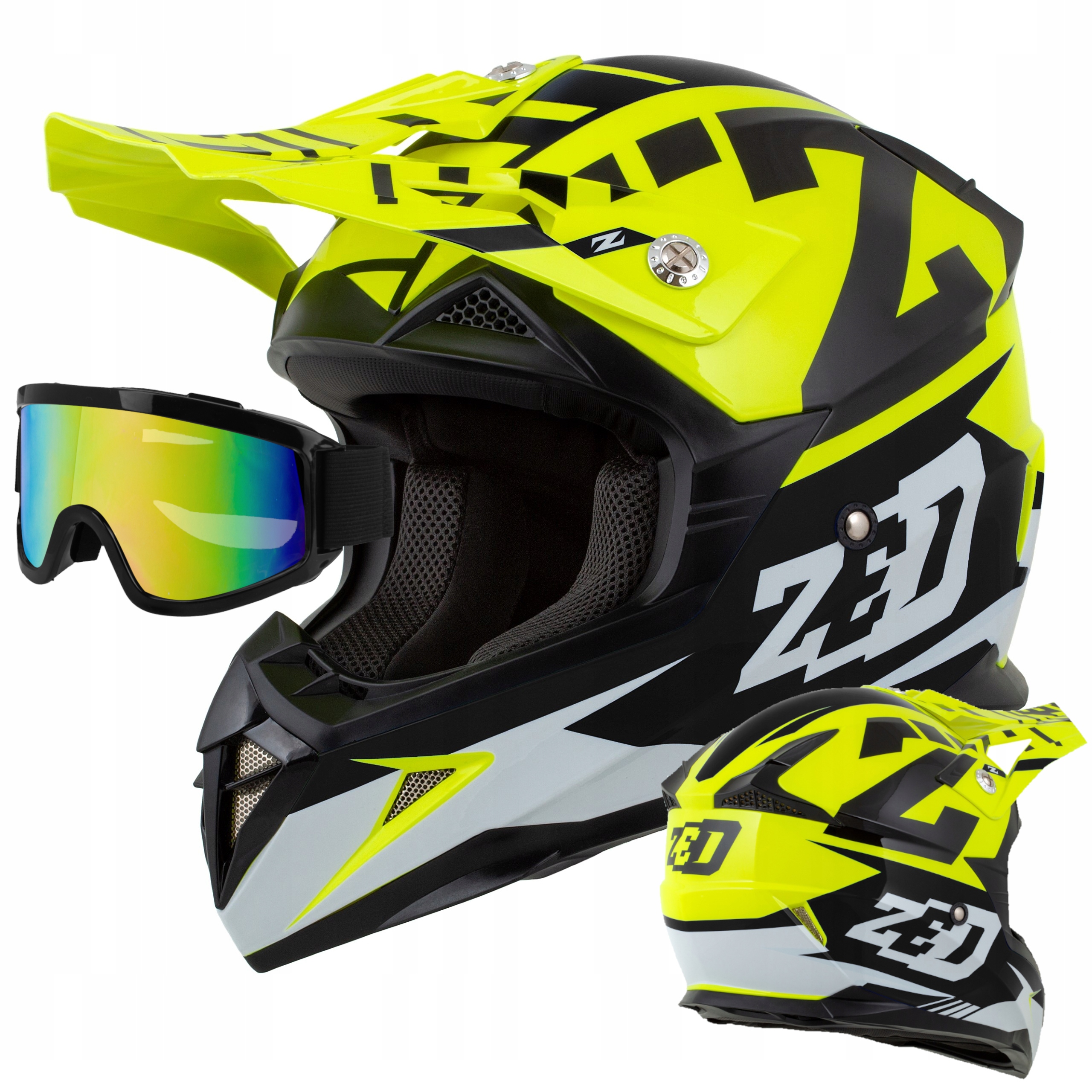 

Junior Zed Kask Cross Motocyklowy Gogle (48-51)YS