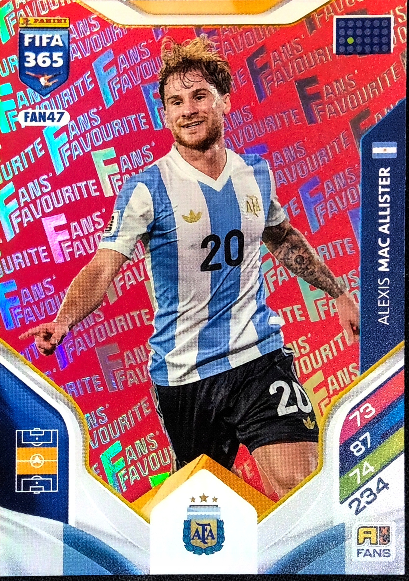 Panini Fifa 365 2026 Fans Favourite Red Alexis Mac Allister Argentyna FAN47