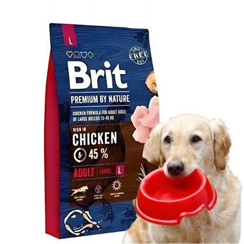 Brit Premium by Nature Adult L 8kg Sucha karma dla dużych psów z kurczakiem