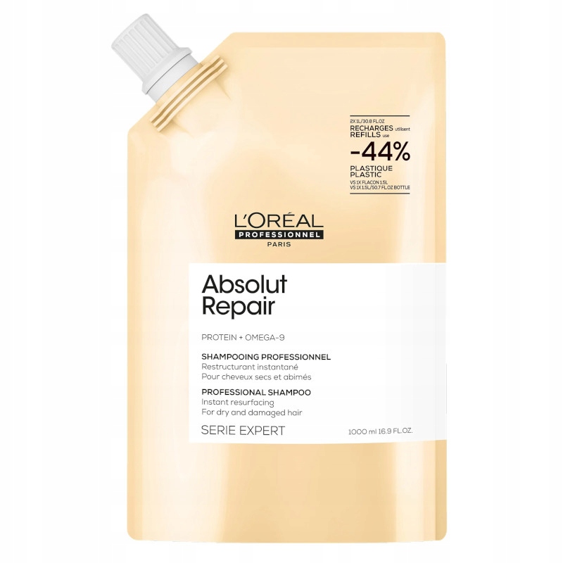 L'Oréal Absolut Repair Refill szampon regenerujący włosy zniszczone 1000ml
