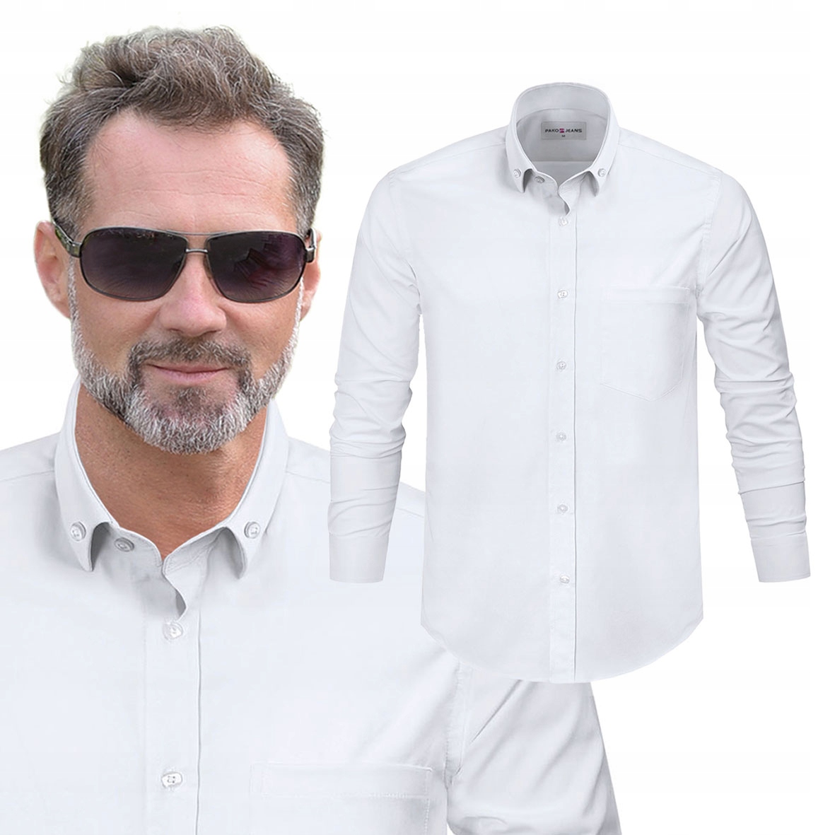 Pánská košile s dlouhým rukávem Victor Casual Slim Fit Bílá Pako Jeans