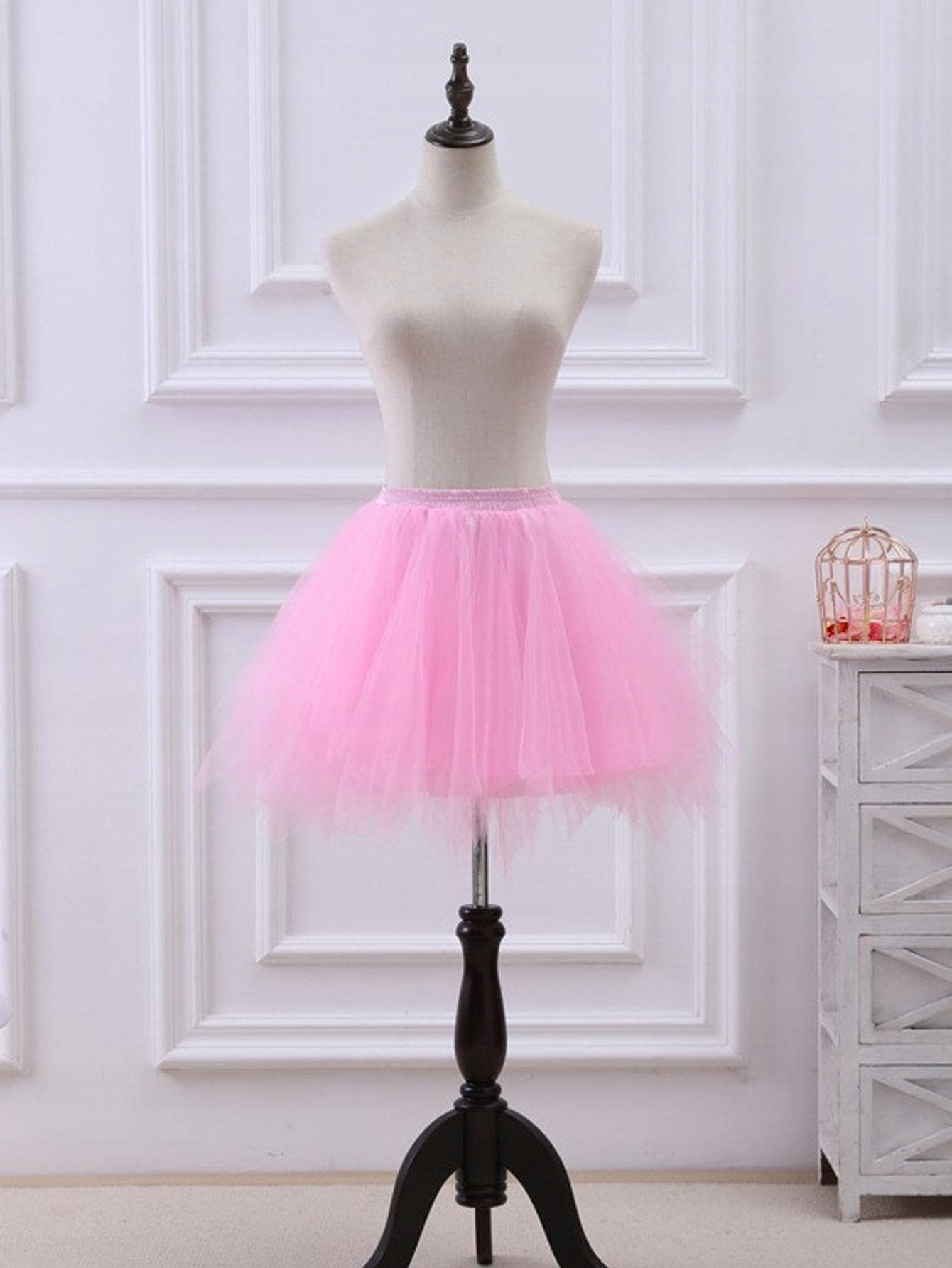 Shein Halka z solidnej siateczki one-size Wzór dominujący bez wzoru