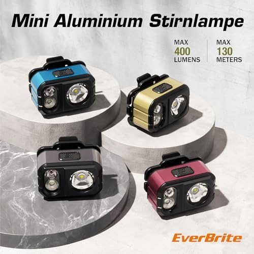 EVERBRITE Latarka Czołowa LED Lekka IP67 Zielona Do Biegania i Kempingu — miniatura 8