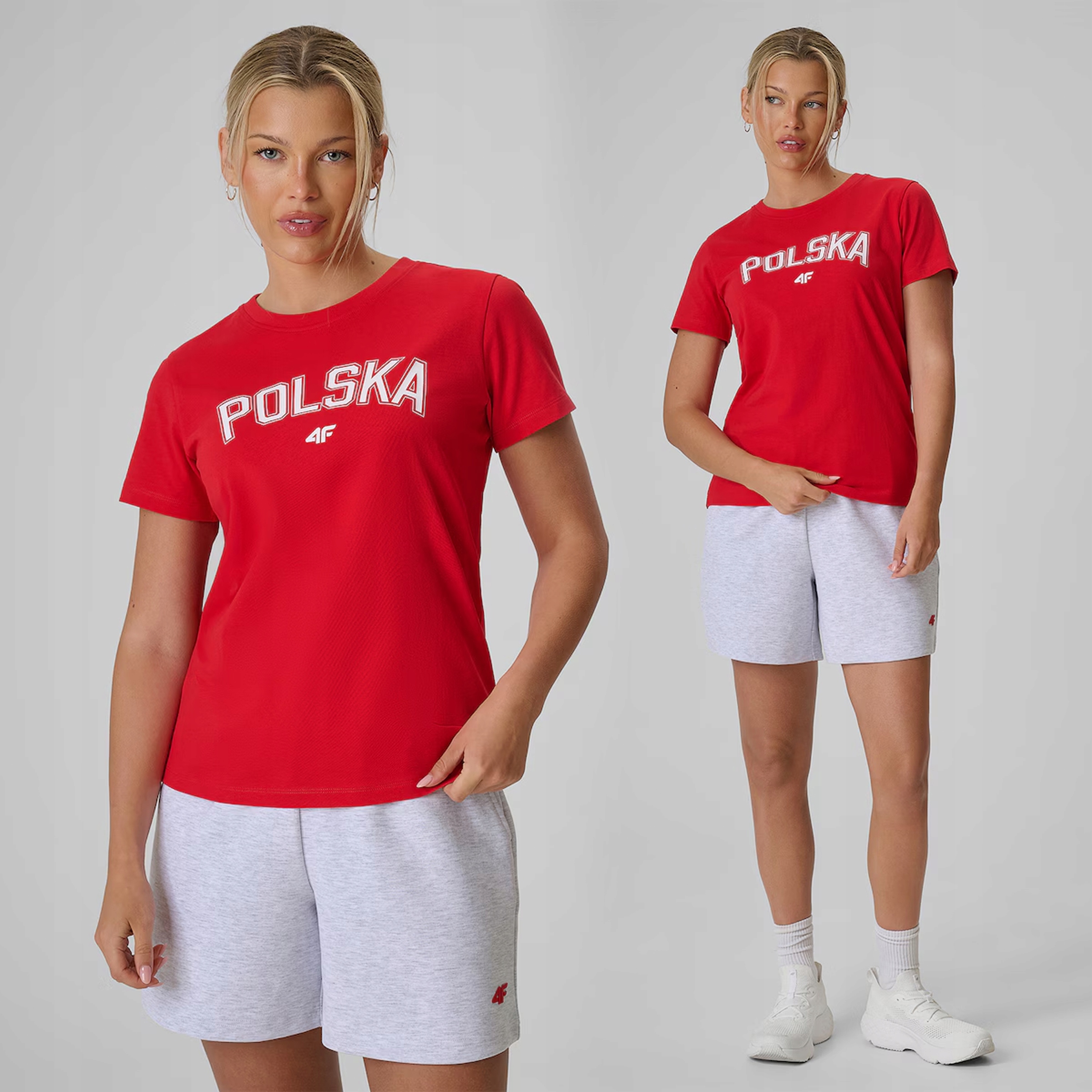 Koszulka Damska 4F Polska Czerwona T-Shirt Sportowy Kibica Bawełniany 3XL